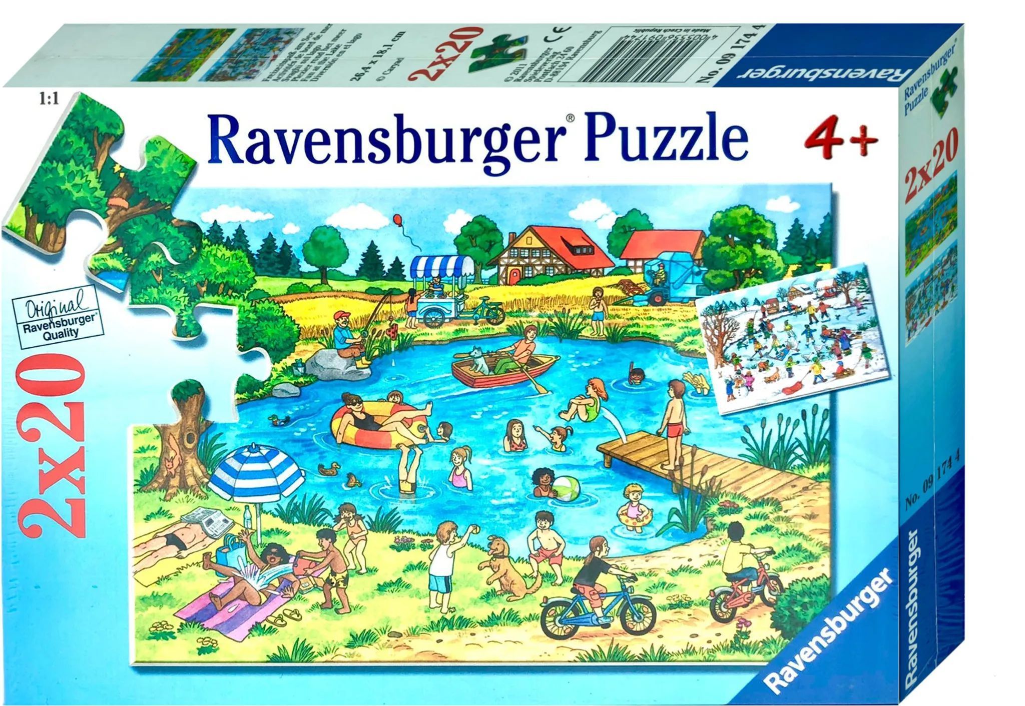Ravensburger 09174 Freizeitspaß am See Kinderpuzzle 2 x 20 Teile