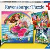 3 x 49 Teile Ravensburger Kinder Puzzle Welt der Fabelwesen 09367